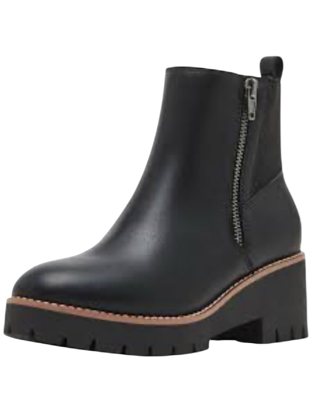 NWT Blondo Demario’s Black Leather Zip-Accent Ankle Bootie retail $159